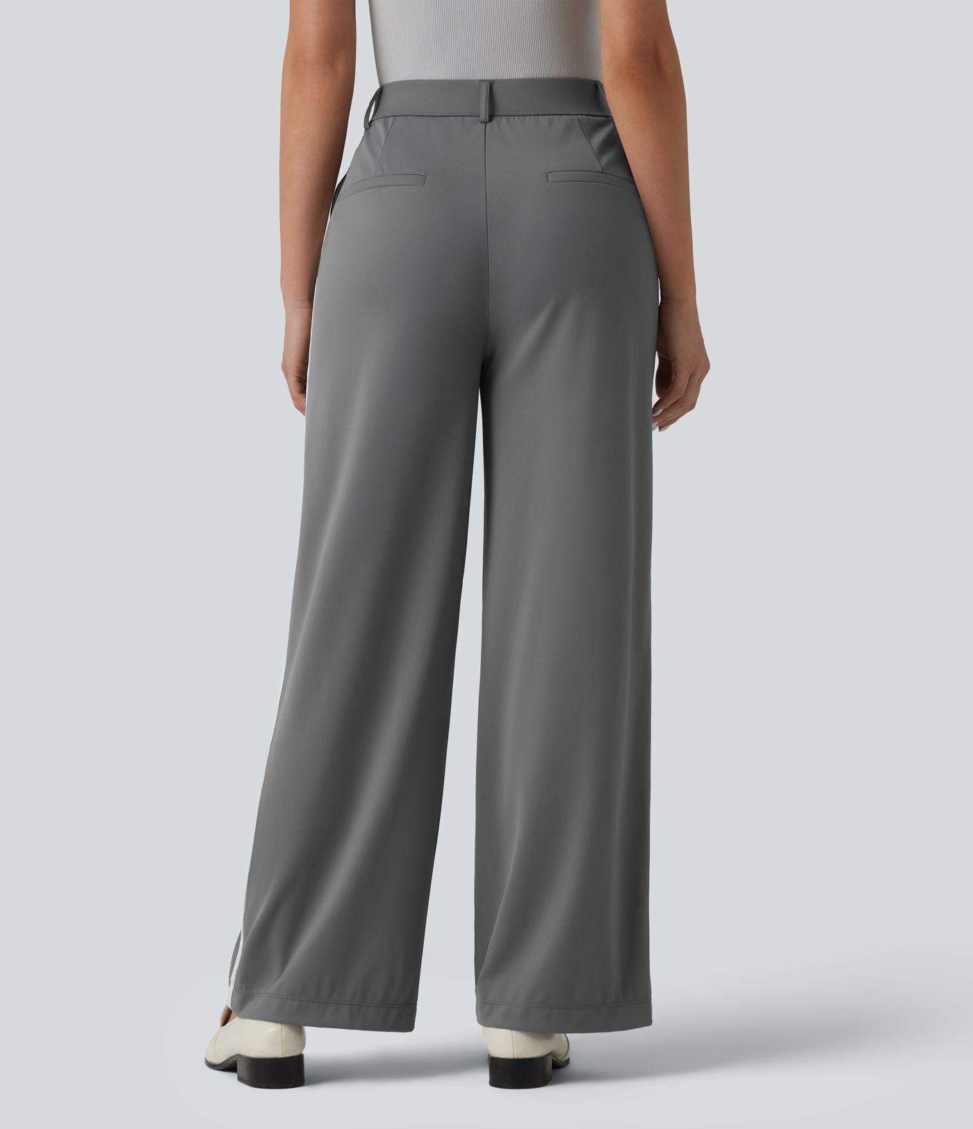 Halara Flex™ High Waisted Straight Leg Stripe Quick Dry Work Pants with Pockets-UPF40+