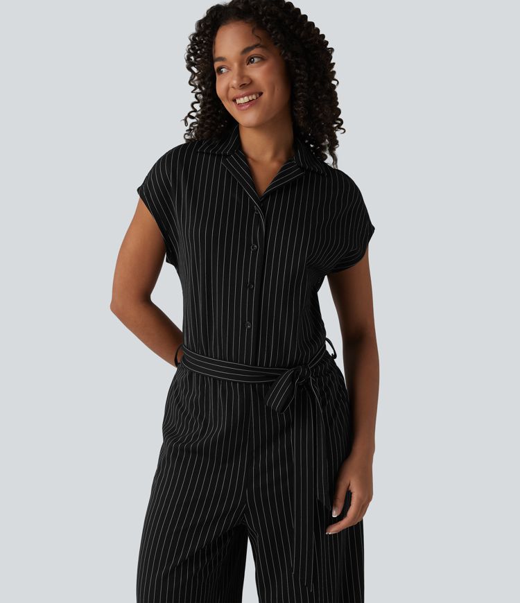 Combinaison chemise manches courtes bureau effet frais avec ceintures et poches, édition Easy Peezy