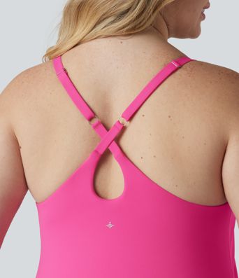 SoftlyZero™ Plush Push-Up Adjustable Straps Crisscross Backless Built-in Bra Dance Plus Size Active Dress-Easy Peezy Edition