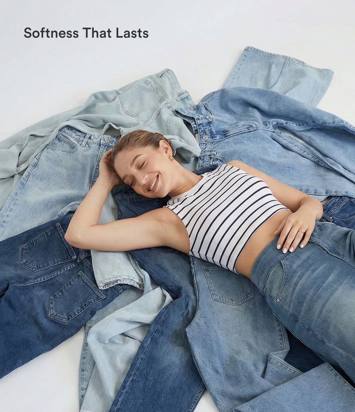 Halara Flex™ High Waisted Pockets Washed Casual Wide Leg Jeans