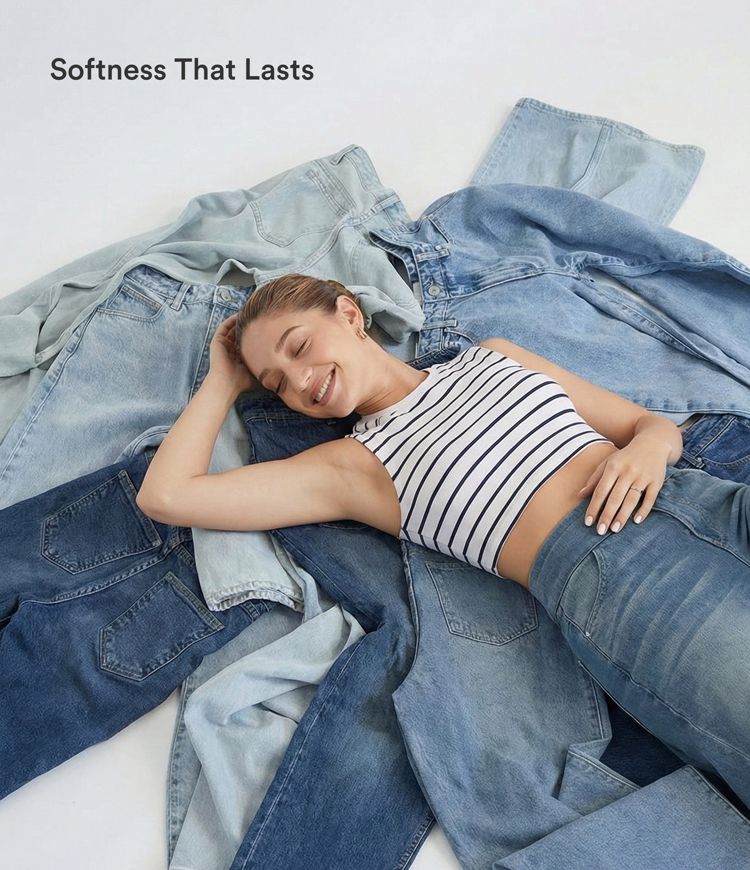 Halara Flex™ High Waisted Pockets Washed Casual Wide Leg Jeans