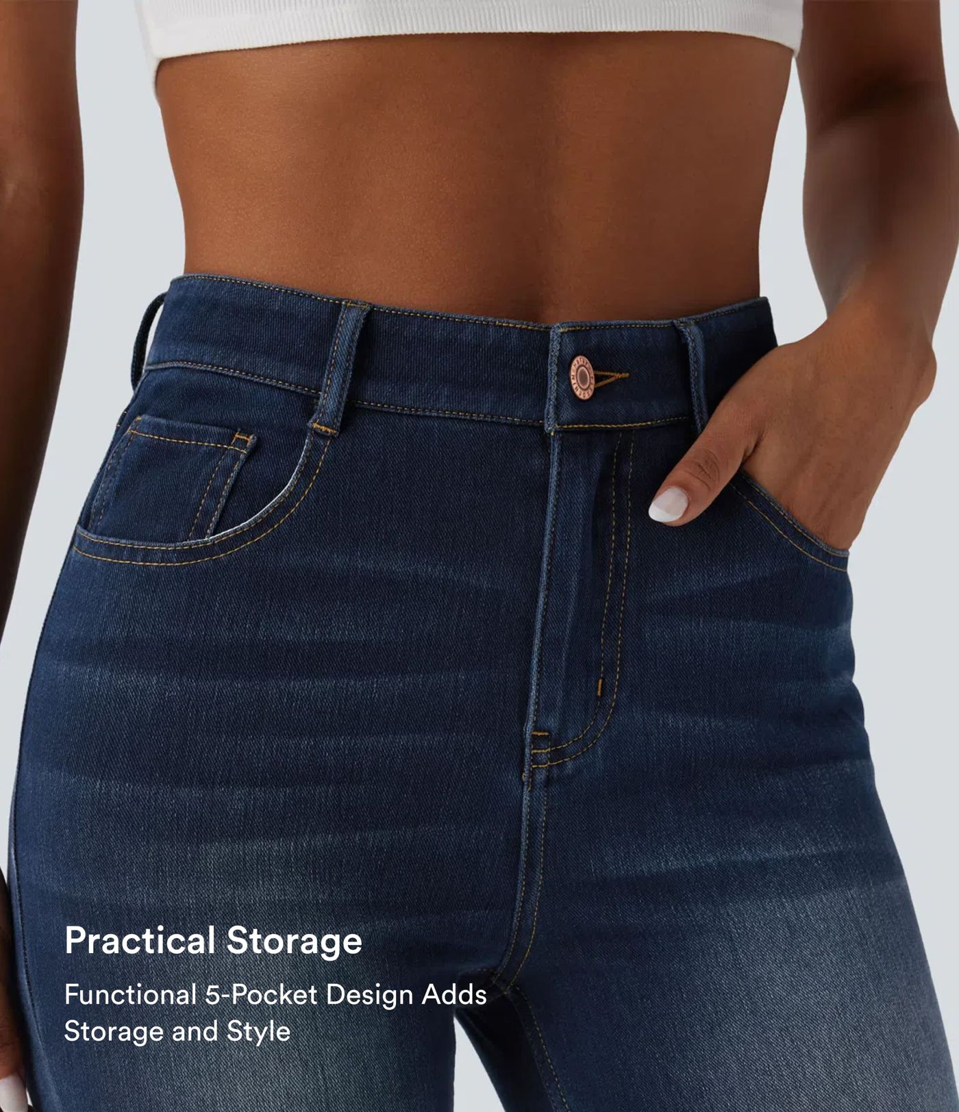 Halara Flex™ Hochsitzende Lässige Skinny Jeans mit Taschen