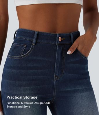 Halara Flex™ Hochsitzende Lässige Skinny Jeans mit Taschen