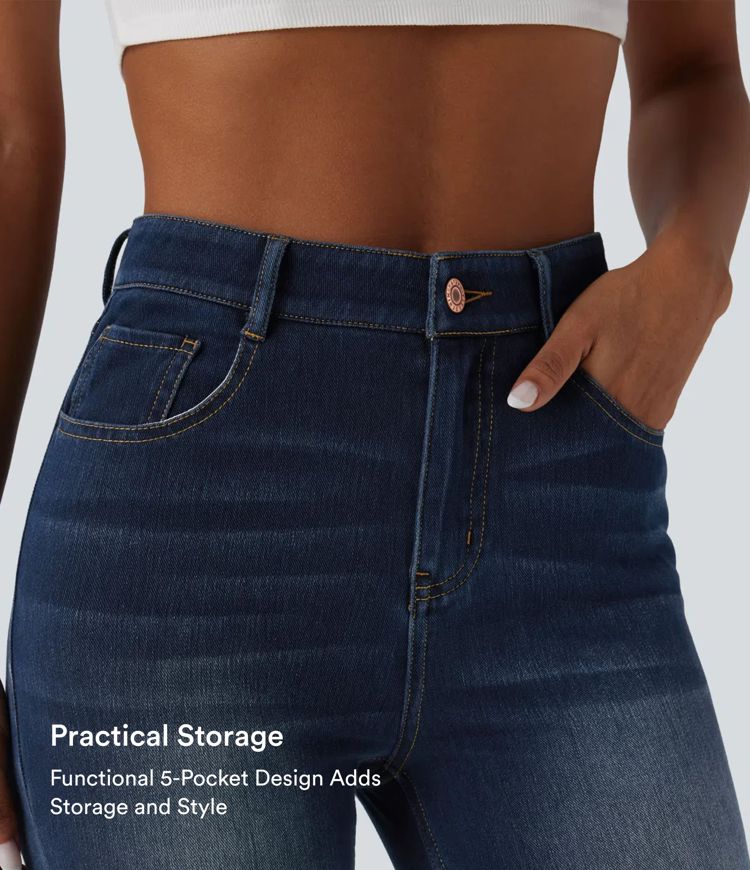 Halara Flex™ Hochsitzende Lässige Skinny Jeans mit Taschen