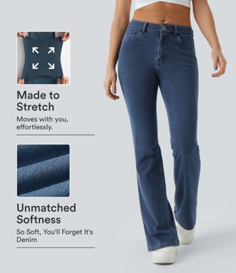 Jeans Halara Flex™ denim elásticos bootcut de tiro medio con bolsillos