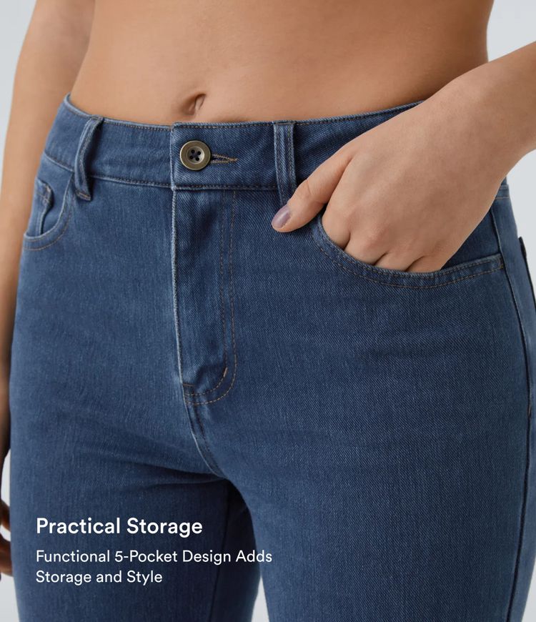 Jeans Halara Flex™ denim elásticos bootcut de tiro medio con bolsillos