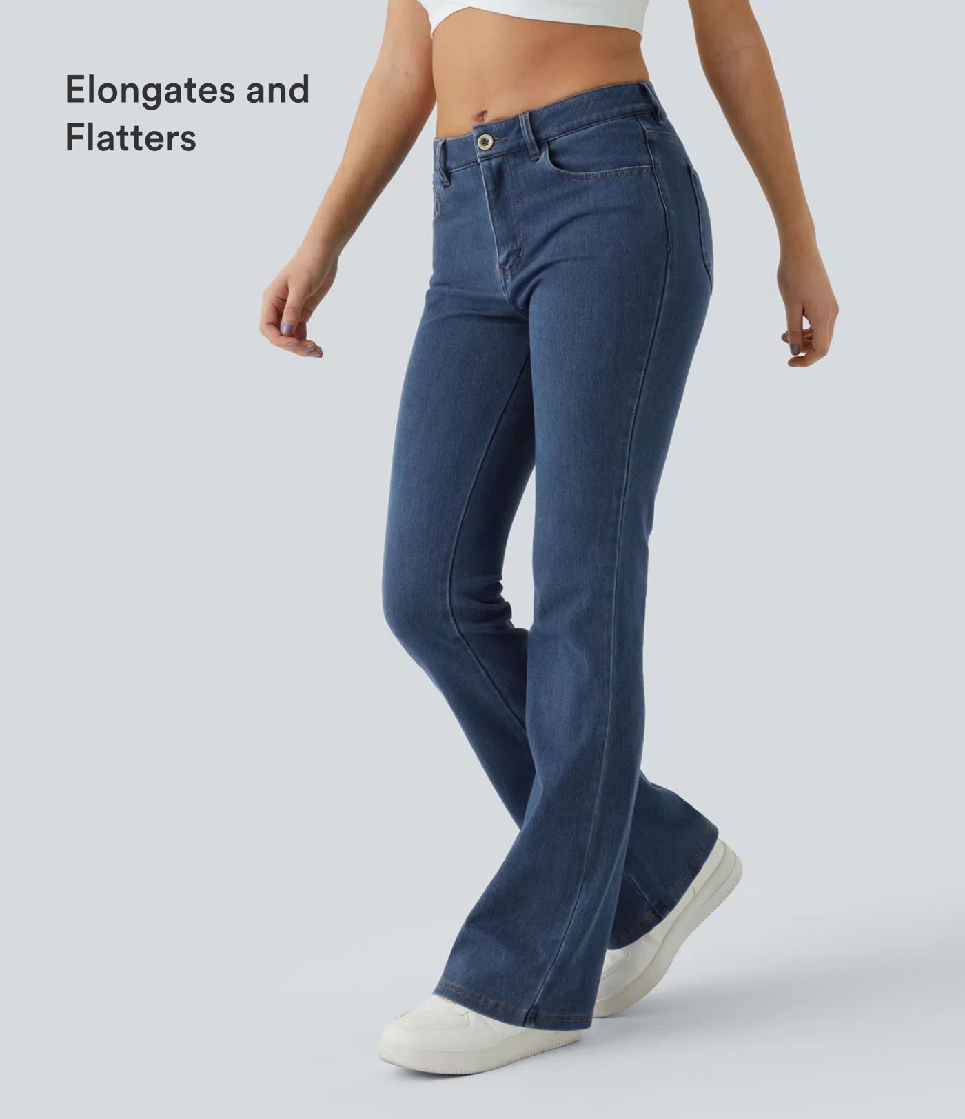 Jeans Halara Flex™ denim elásticos bootcut de tiro medio con bolsillos
