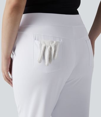 Pantalon de golf grande taille, taille haute, à séchage rapide, avec poches - T-shirt de golf - UPF40+