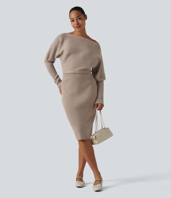 Long Sleeve Midi Casual Sweater Dress