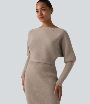 Long Sleeve Midi Casual Sweater Dress