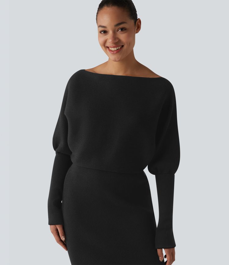 Long Sleeve Midi Casual Sweater Dress Long Sleeve Midi Casual Sweater Dress