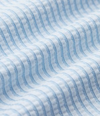 Jupe fluide midi casual taille haute à rayures en coton froissé, avec poches