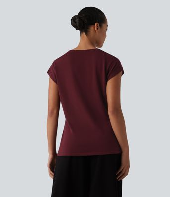 V Neck Short Sleeve Work Sweater