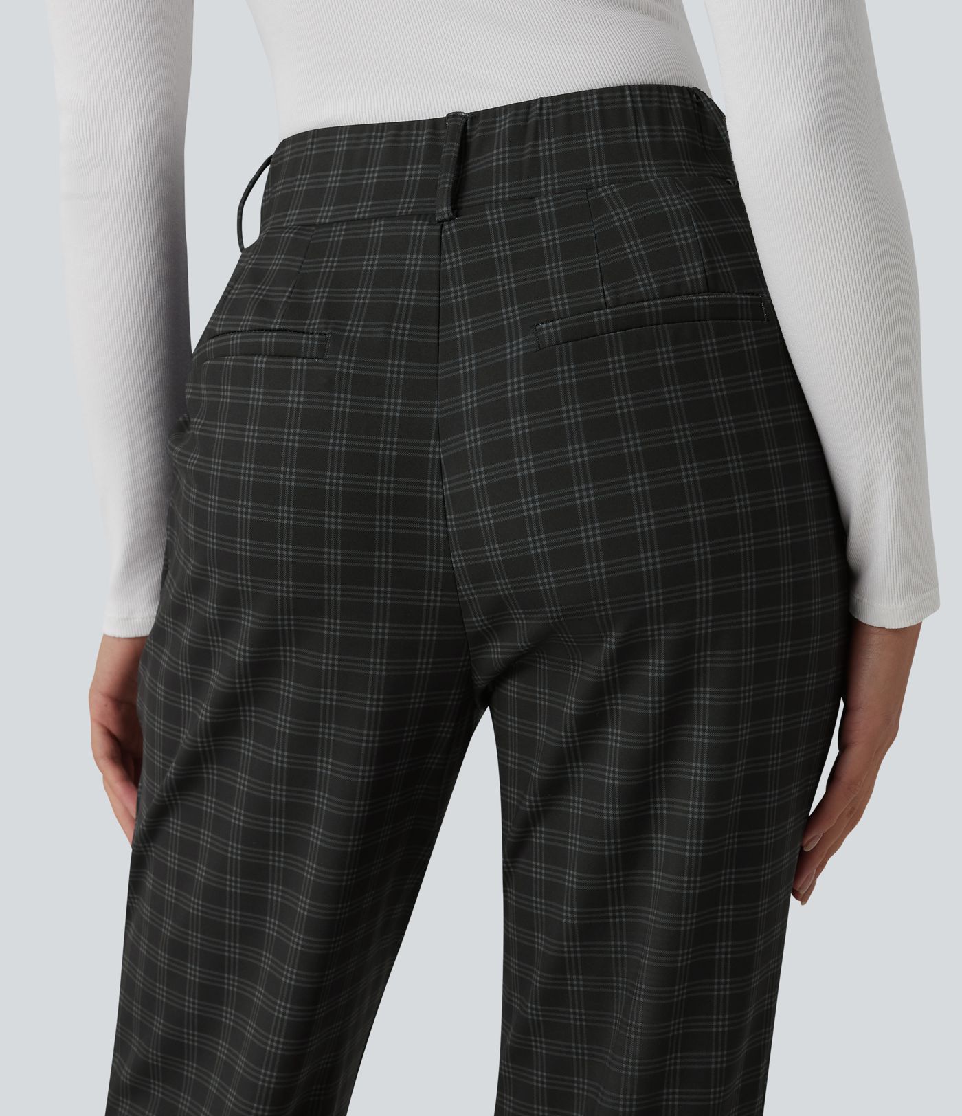Halara Flex™ High Waisted Plaid Tapered Suit Work Pants with Pockets