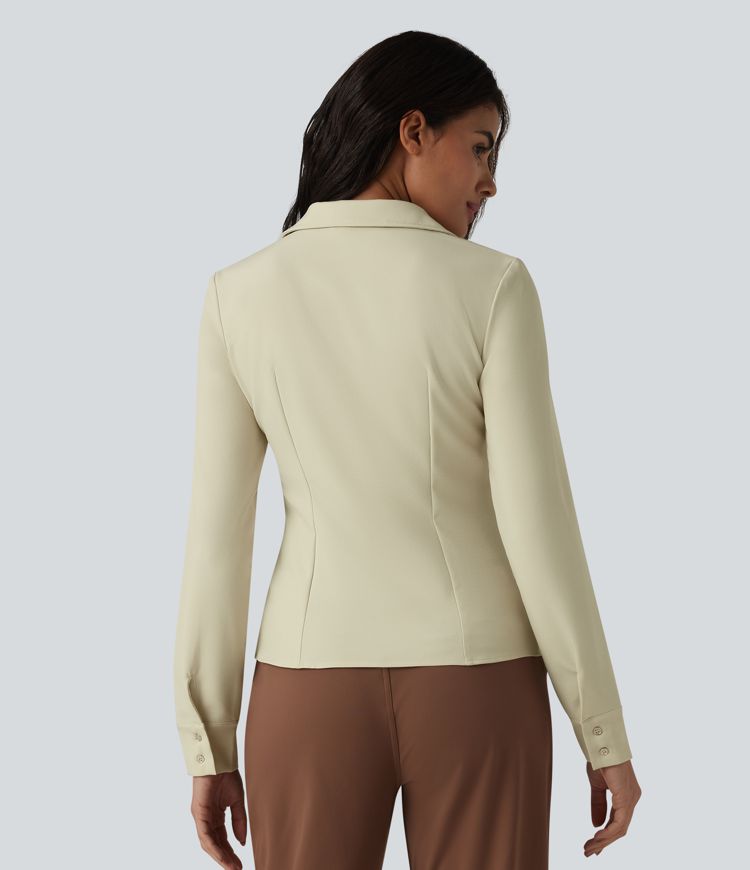 Collar Long Sleeve Button Fly Work Shirt