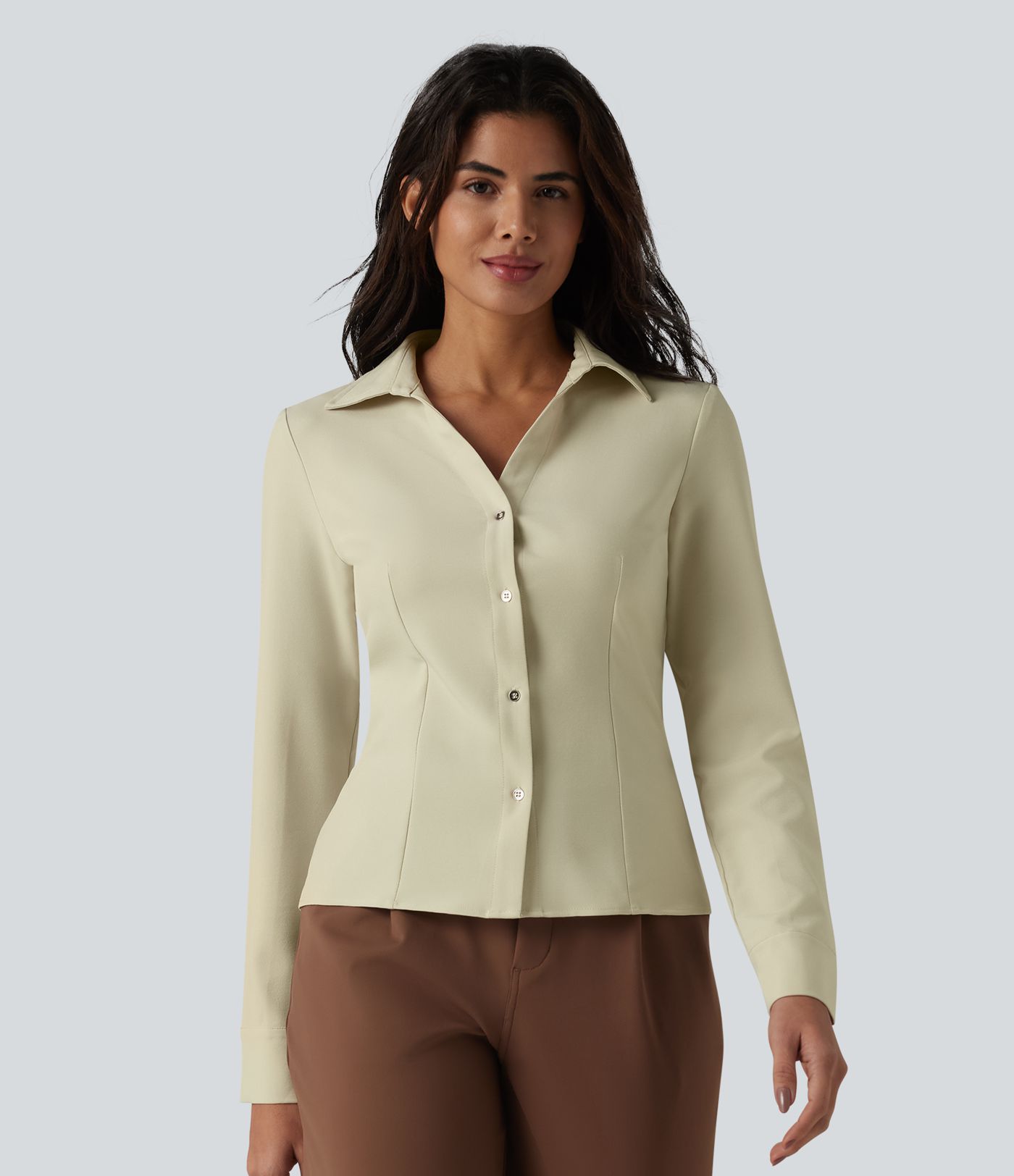 Collar Long Sleeve Button Fly Work Shirt