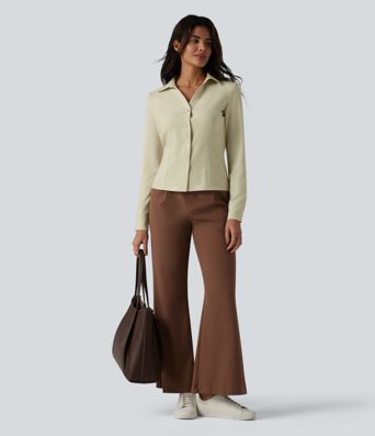 Collar Long Sleeve Button Fly Work Shirt