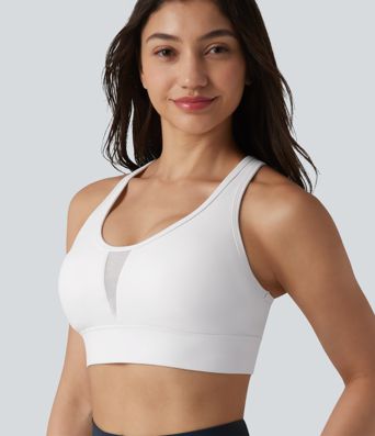 Halara UltraSculpt™ Medium Support Racerback Adjustable Buckle Breathable Mesh Built-in Bra Training Sports Bra