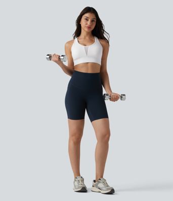 Halara UltraSculpt™ Medium Support Racerback Adjustable Buckle Breathable Mesh Built-in Bra Training Sports Bra