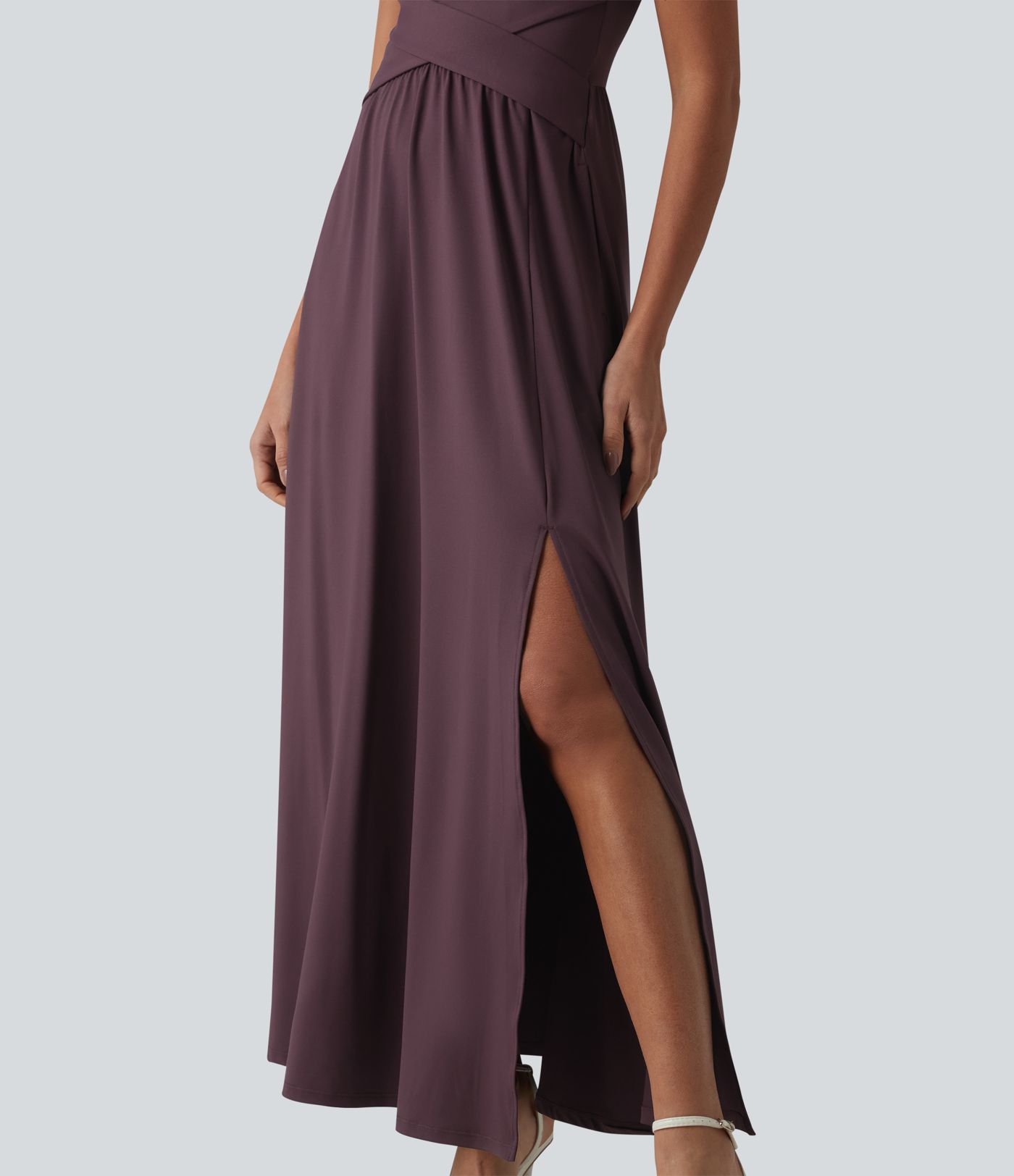 V Neck Sleeveless Maxi Dress with Pockets