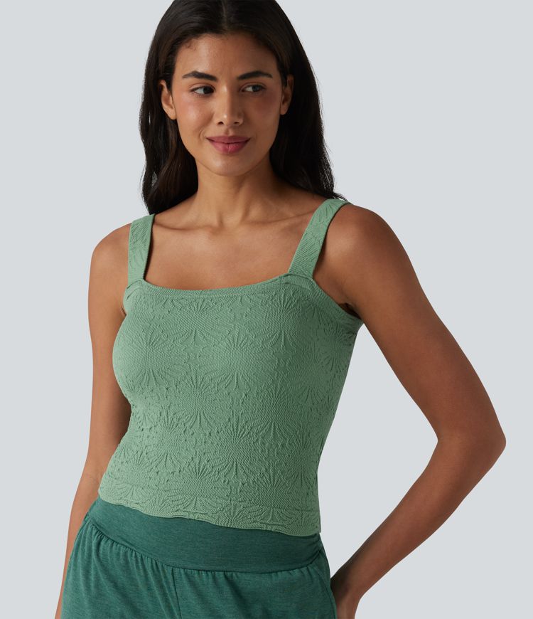 OneForm Seamless Flow Square Neck Built-in Bra Yoga Tank Top