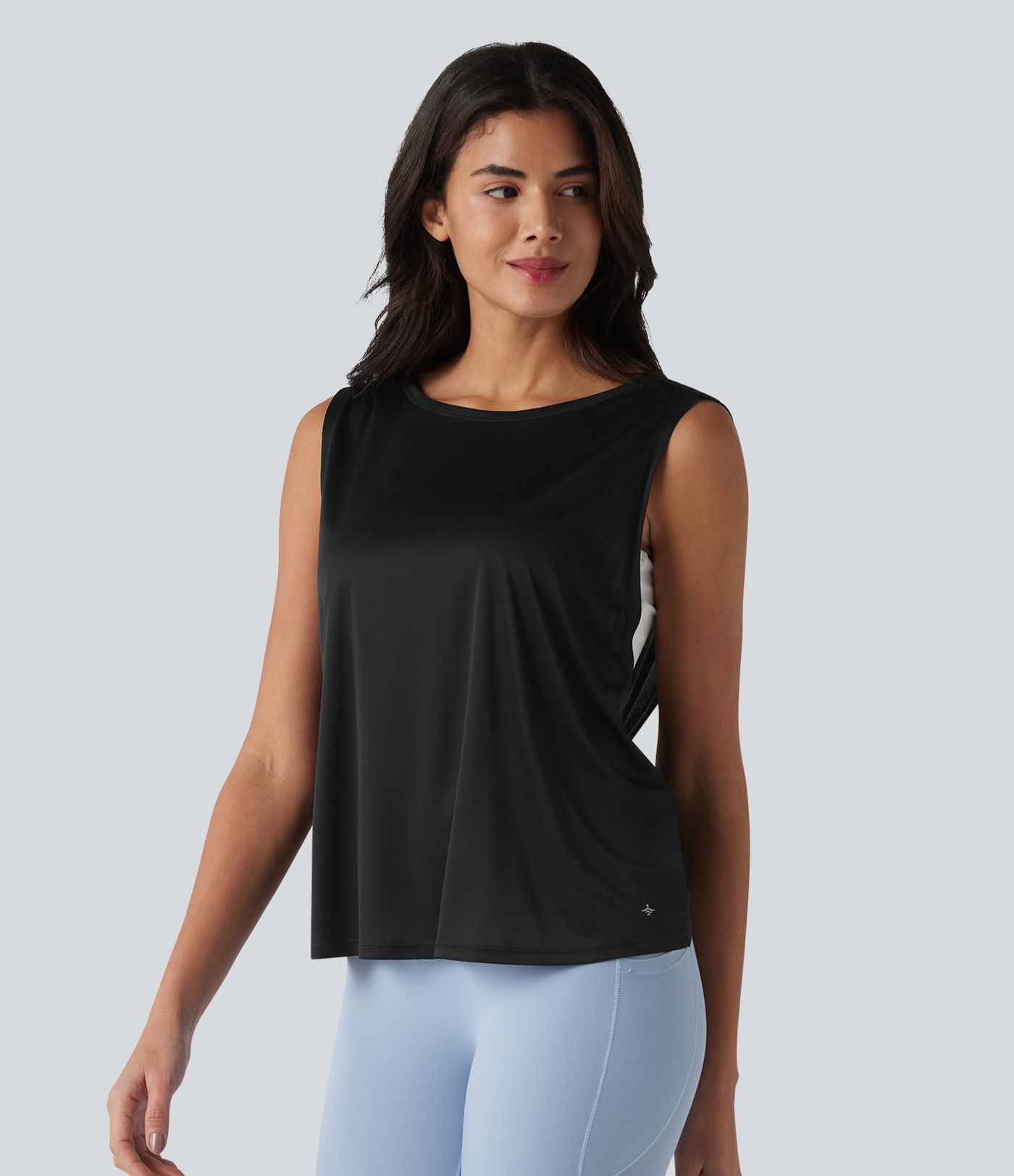 Crisscross Backless Ruched Yoga Tank Top