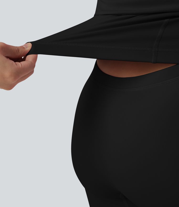 SoftlyZero™ Airy Round Neck Short Sleeve 2-in-1 Cool Touch Mini Yoga Active Dress with Pockets-Easy Peezy Edition SoftlyZero™ Airy Round Neck Short Sleeve 2-in-1 Cool Touch Mini Yoga Active Dress with Pockets-Easy Peezy Edition