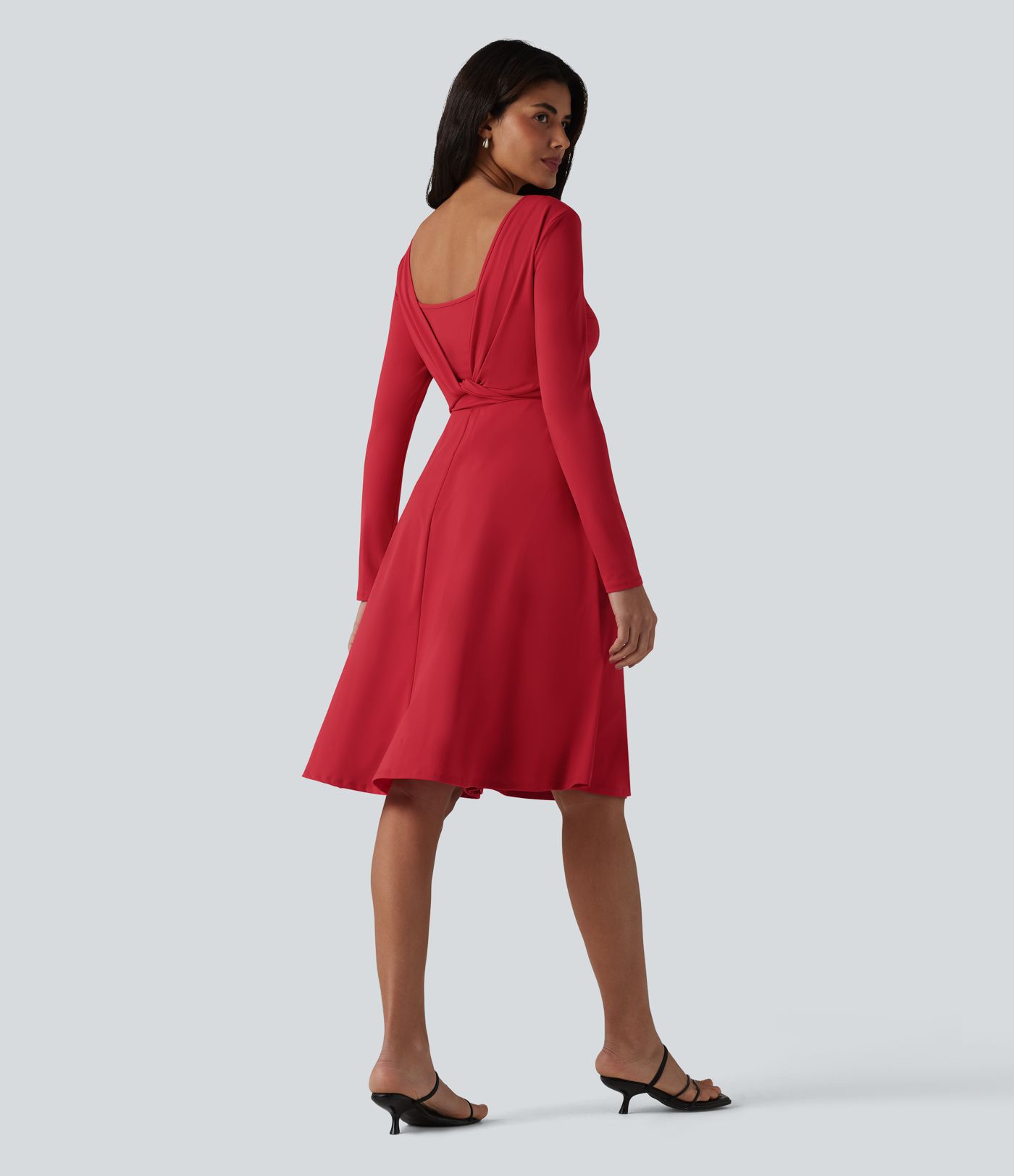 SoftlyZero™ Airy Robe midi 2 pièces toucher frais à manches longues, effet portefeuille et poches SoftlyZero™ Airy Robe midi 2 pièces toucher frais à manches longues, effet portefeuille et poches