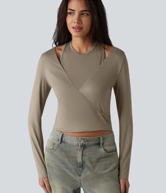 T-shirt tour de cou manches longues