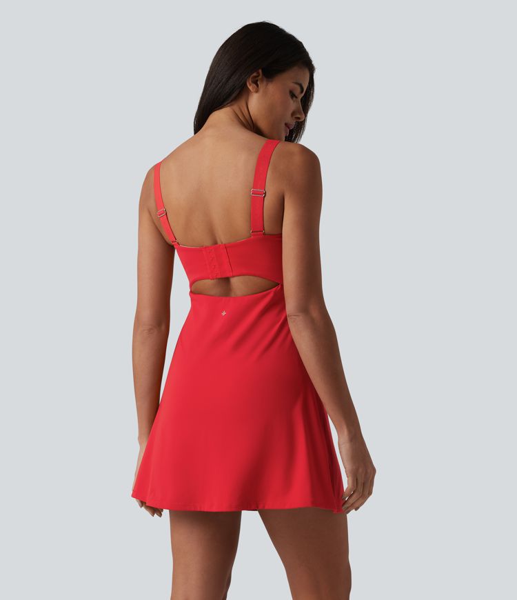 SoftlyZero™ Plush Robe sport avec bretelles ajustables torsadées, effet push-up, coussinets non amovibles et poches - Easy Peasy