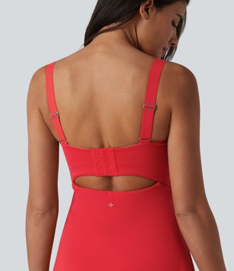 SoftlyZero™ Plush Robe sport avec bretelles ajustables torsadées, effet push-up, coussinets non amovibles et poches - Easy Peasy