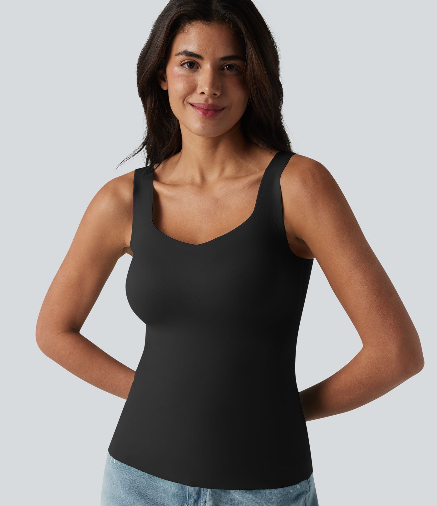 Built-in Bra Casual Tank Top B-E Cups