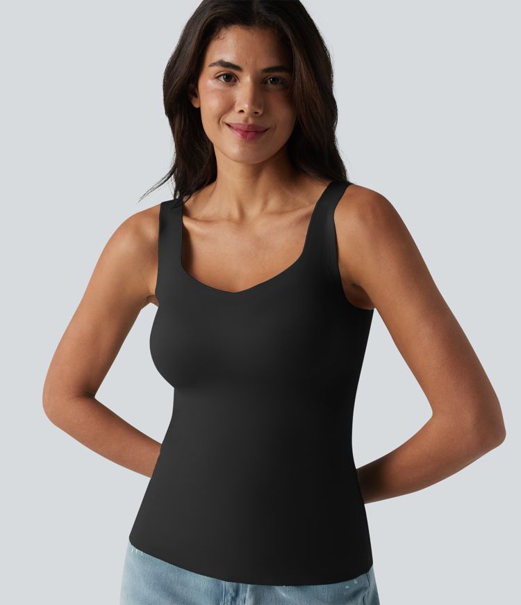 Built-in Bra Casual Tank Top B-E Cups