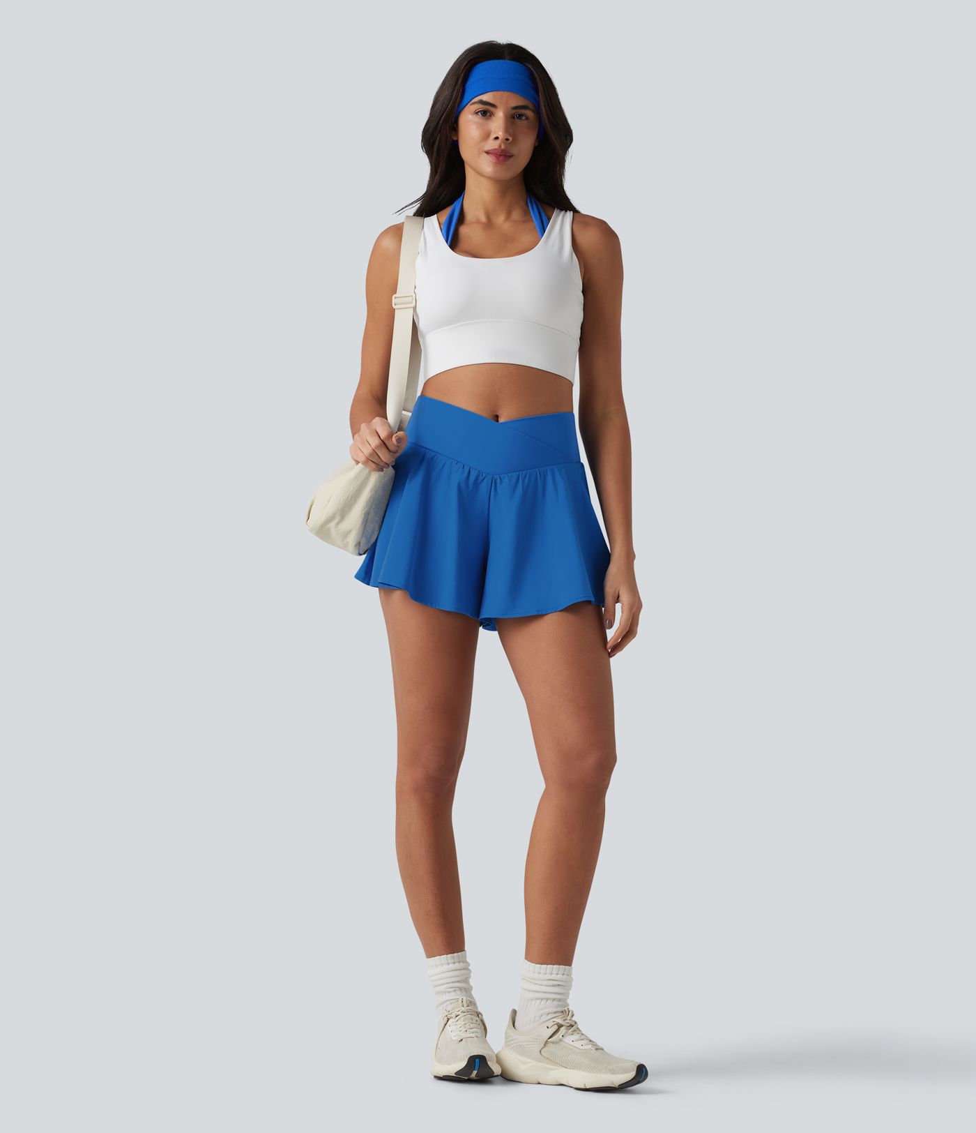 Breezeful™ - 2-in-1 Lauf-Shorts mit hohem Crossover-Bund und Seitentaschen - schnelltrocknend, 10,2cm