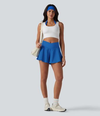 Breezeful™ - 2-in-1 Lauf-Shorts mit hohem Crossover-Bund und Seitentaschen - schnelltrocknend, 10,2cm