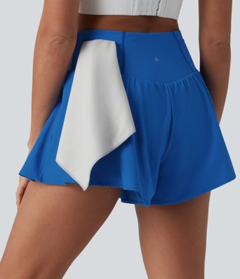 Breezeful™ - 2-in-1 Lauf-Shorts mit hohem Crossover-Bund und Seitentaschen - schnelltrocknend, 10,2cm