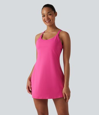 SoftlyZero™ Plush Push-Up Adjustable Straps Crisscross Backless Built-in Bra Dance Active Dress D-F Cups-Easy Peezy Edition