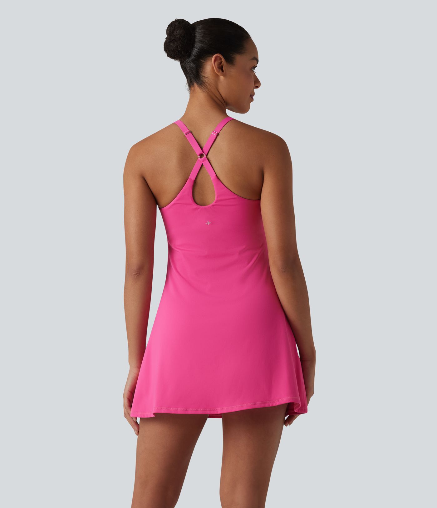 SoftlyZero™ Plush Push-Up Adjustable Straps Crisscross Backless Built-in Bra Dance Active Dress D-F Cups-Easy Peezy Edition