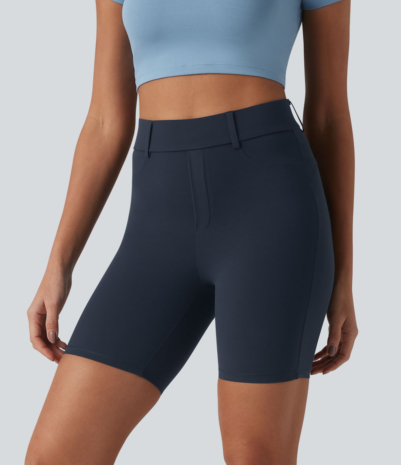 Halara UltraSculpt™ - Casual biker shorts with a high waist and side pockets - 17.8 cm