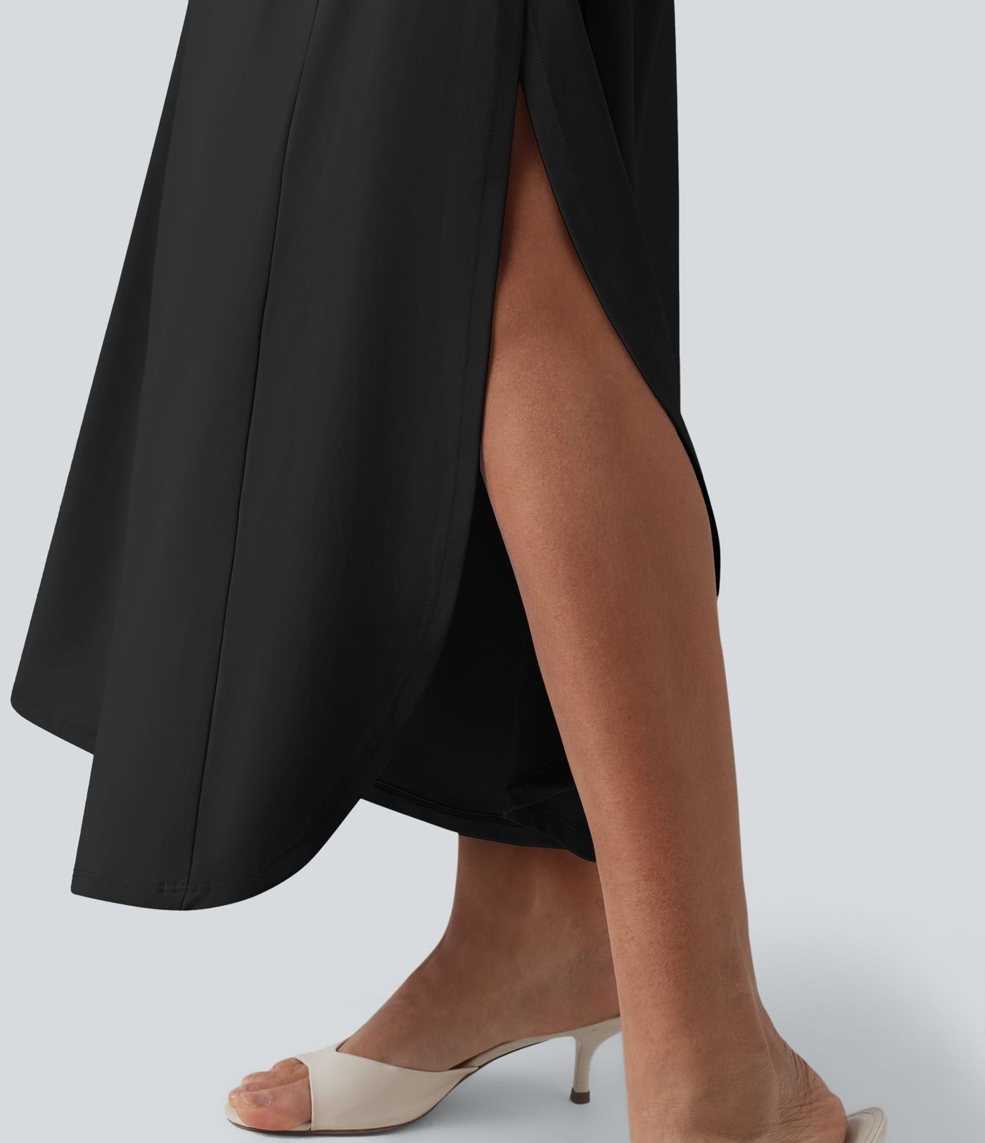 V Neck Midi Slip Dress