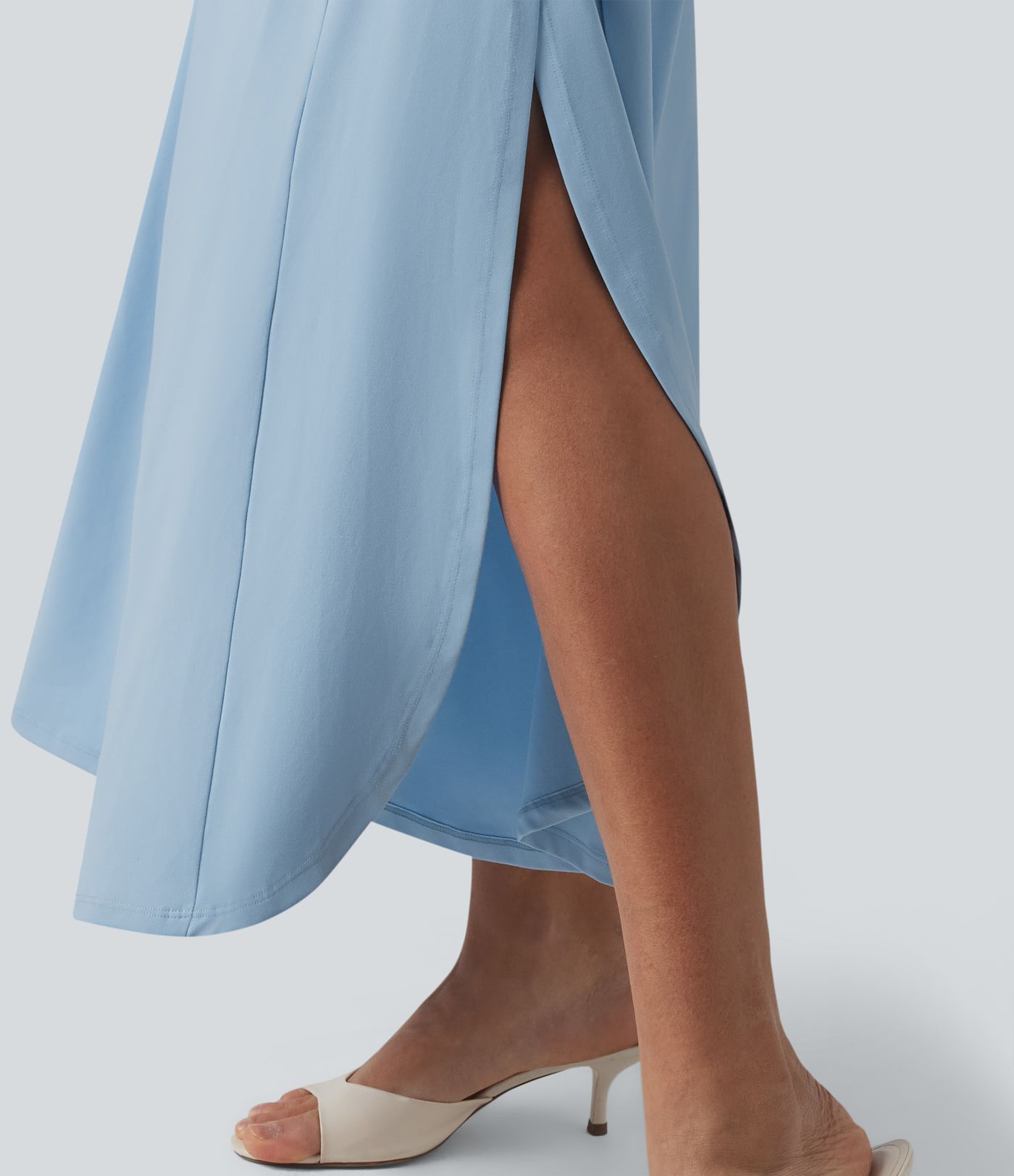 V Neck Midi Slip Dress