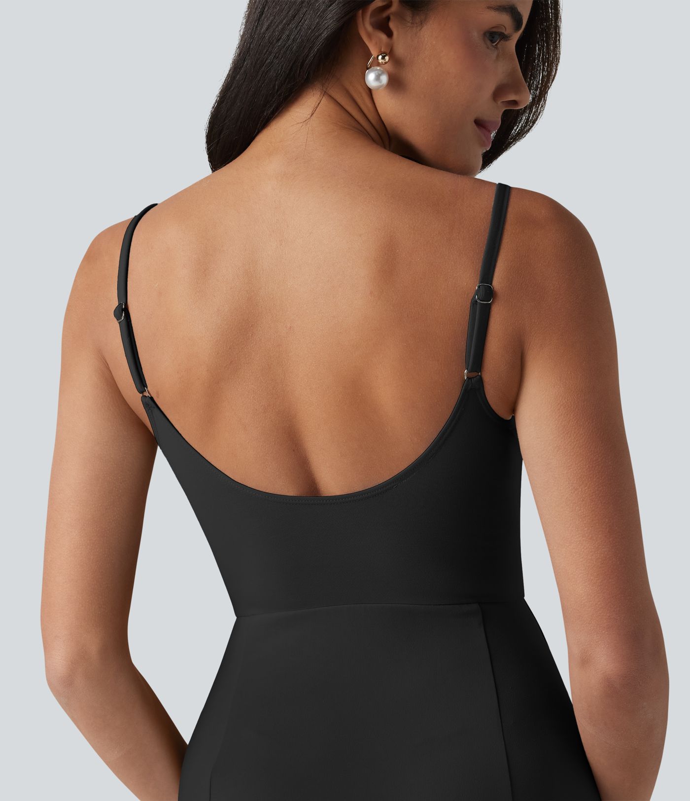 V Neck Midi Slip Dress