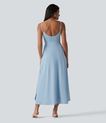 V Neck Midi Slip Dress