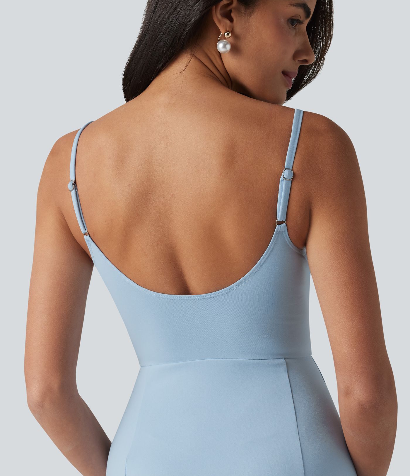 V Neck Midi Slip Dress