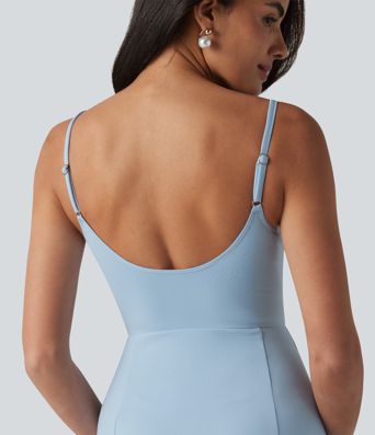 V Neck Midi Slip Dress