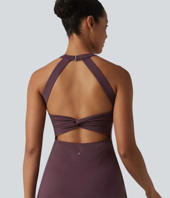 Softlyzero™ Airy Built-in Bra Color Block 2-in-1 Cool Touch Mini Tennis Active Dress with Pockets-Easy Peezy Edition-UPF50+