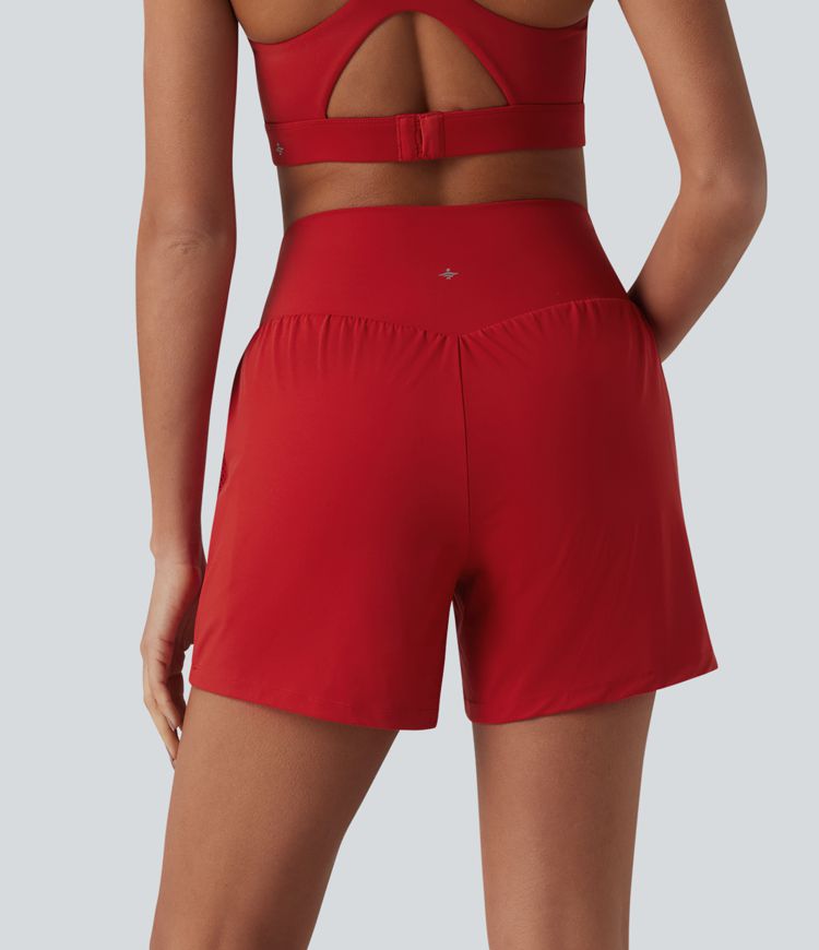 2-in-1 Lauf-Shorts mit hohem Bund und Seitentaschen - 12,7 cm