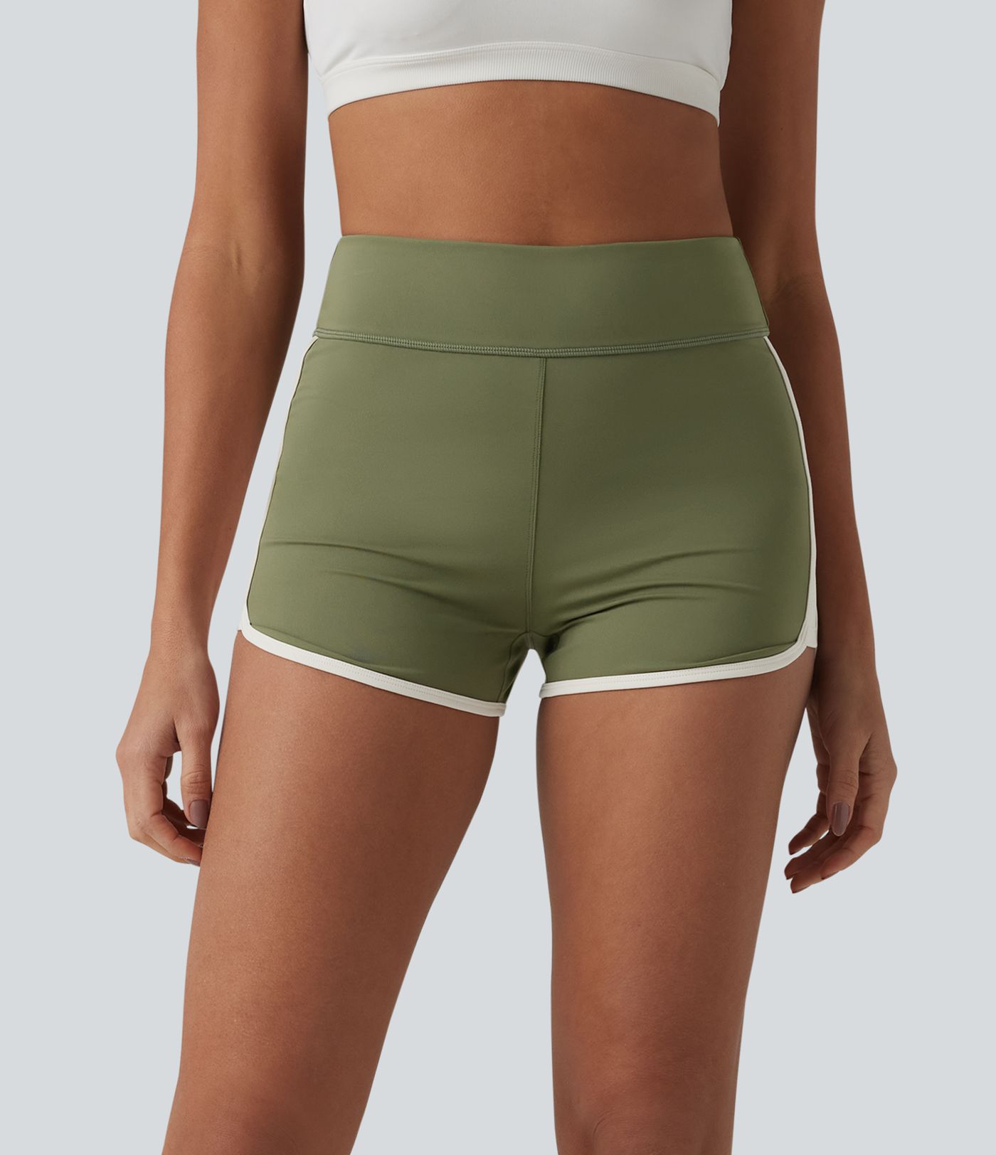 SoftlyZero™ Airy High Waisted Color Block Cool Touch Workout Shorts 2.5'' with Pockets-UPF50+