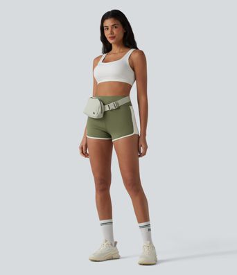 SoftlyZero™ Airy High Waisted Color Block Cool Touch Workout Shorts 2.5'' with Pockets-UPF50+