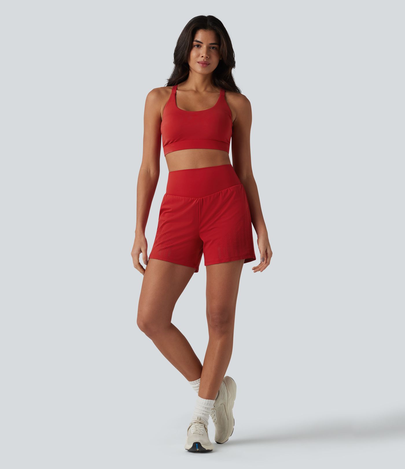 2-in-1 Lauf-Shorts mit hohem Bund und Seitentaschen - 12,7 cm